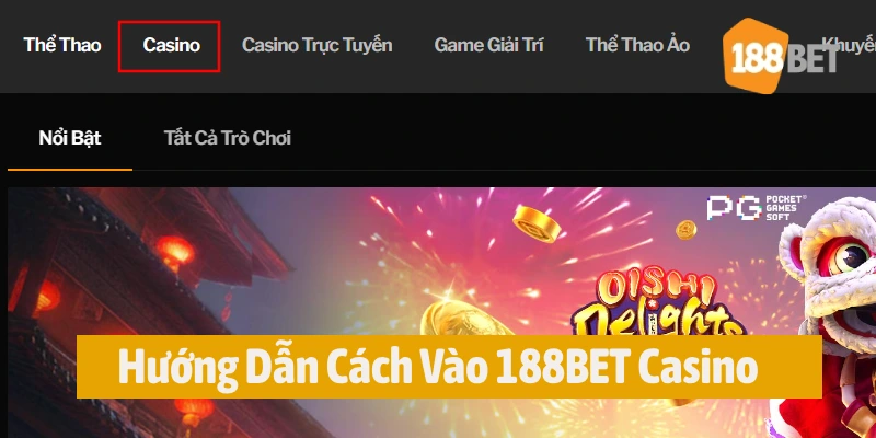 Truy cập casino 188BET để tham gia cá cược