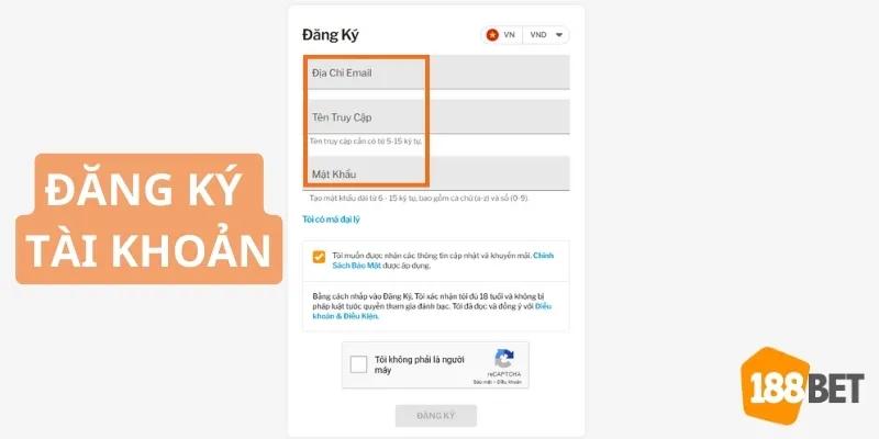 Đăng ký tài khoản thành viên website 188Bet để xem trực tiếp đá gà 