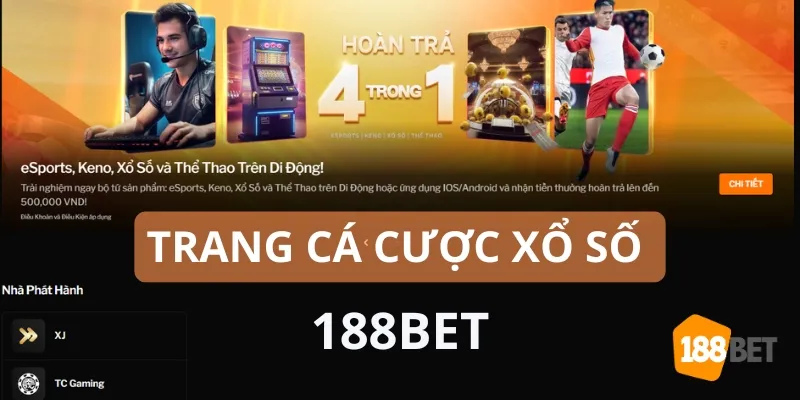 Trang cá cược xổ số 188Bet với nhiều trò chơi hấp dẫn